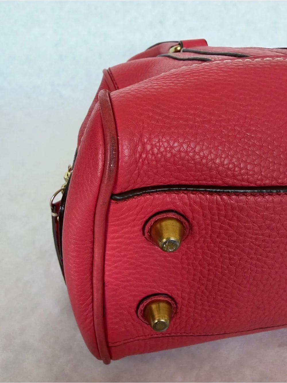 Coach 10323 Pink/Coral Pebbled Leather Satchel Bag Y2K Vintage 2010